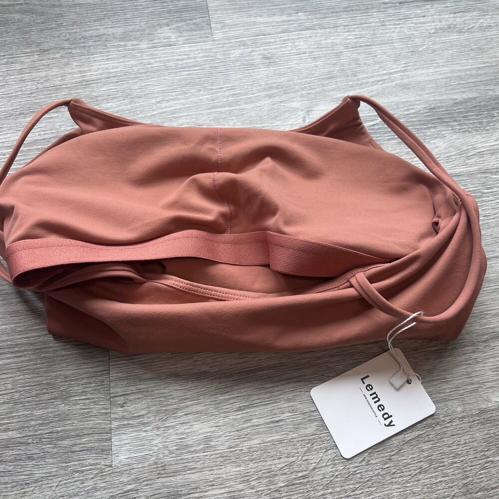 Lemedy Women Padded Sports Bra Fitness‎ dark orange Workout Running yoga NWT XL - Picture 5 of 7